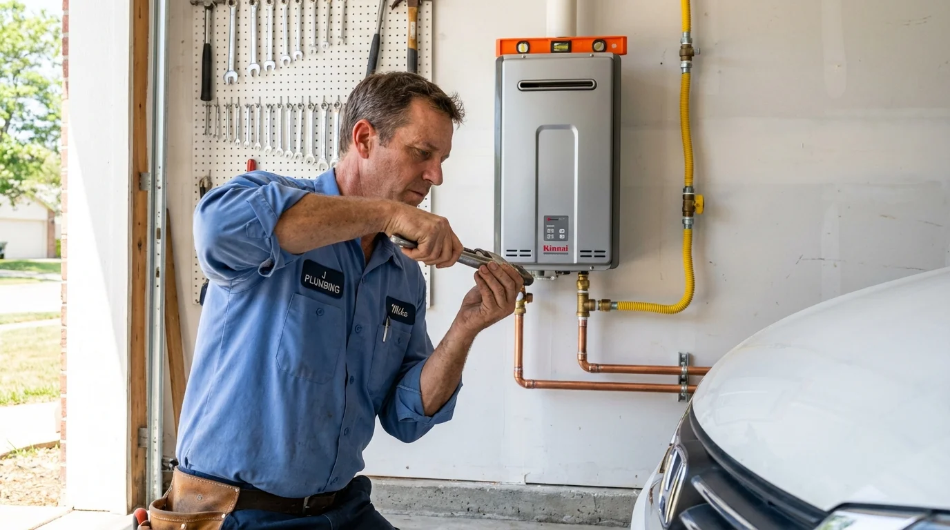 Tankless water heater installation by a Johns Plumbing LLC plumber in Bristol